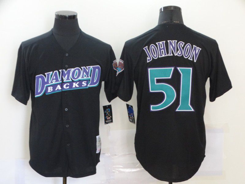 Men Arizona Diamondback #51 Johnson Black Nike Game MLB Jerseys->new york mets->MLB Jersey